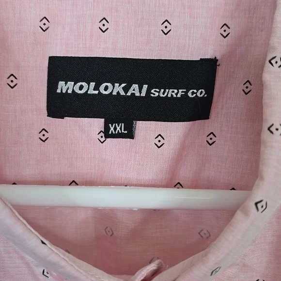 New MOLOKAI Surf Co. Pink  Short Sleeve Shirt 2XL - Picture 2 of 4